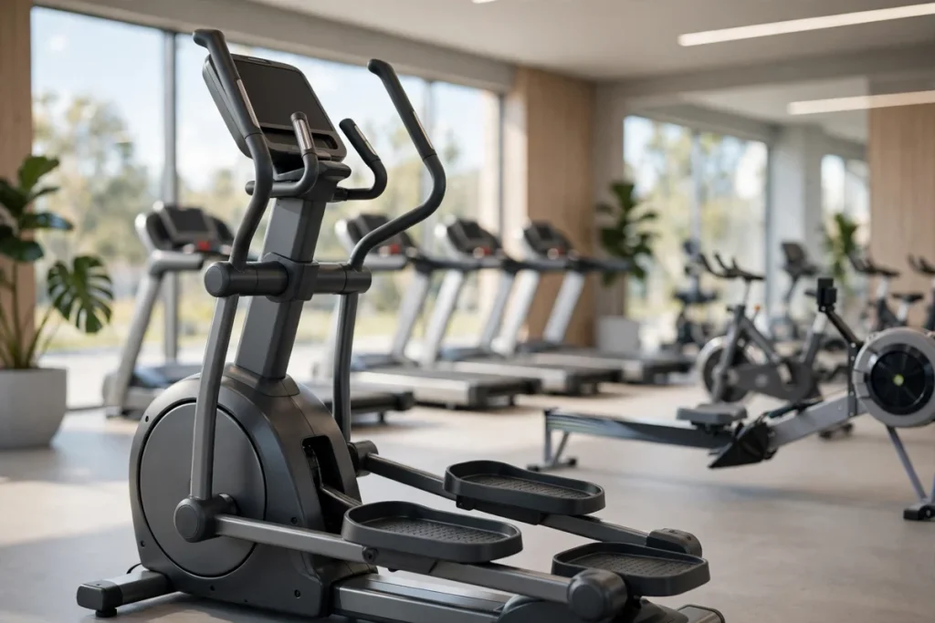 adaptive motion trainer — a Precor-style adaptive motion cardio machine in a bright gym