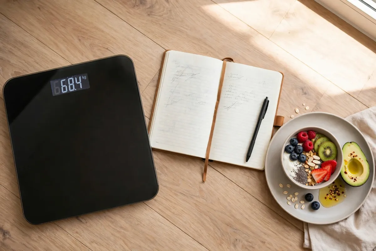 How to figure out maintenance calories - a bathroom scale, a food journal and a balanced breakfast